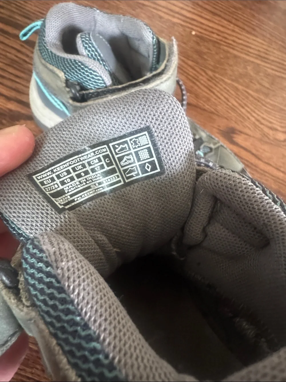 Keen Kids Gray and Teal Hiking Boots